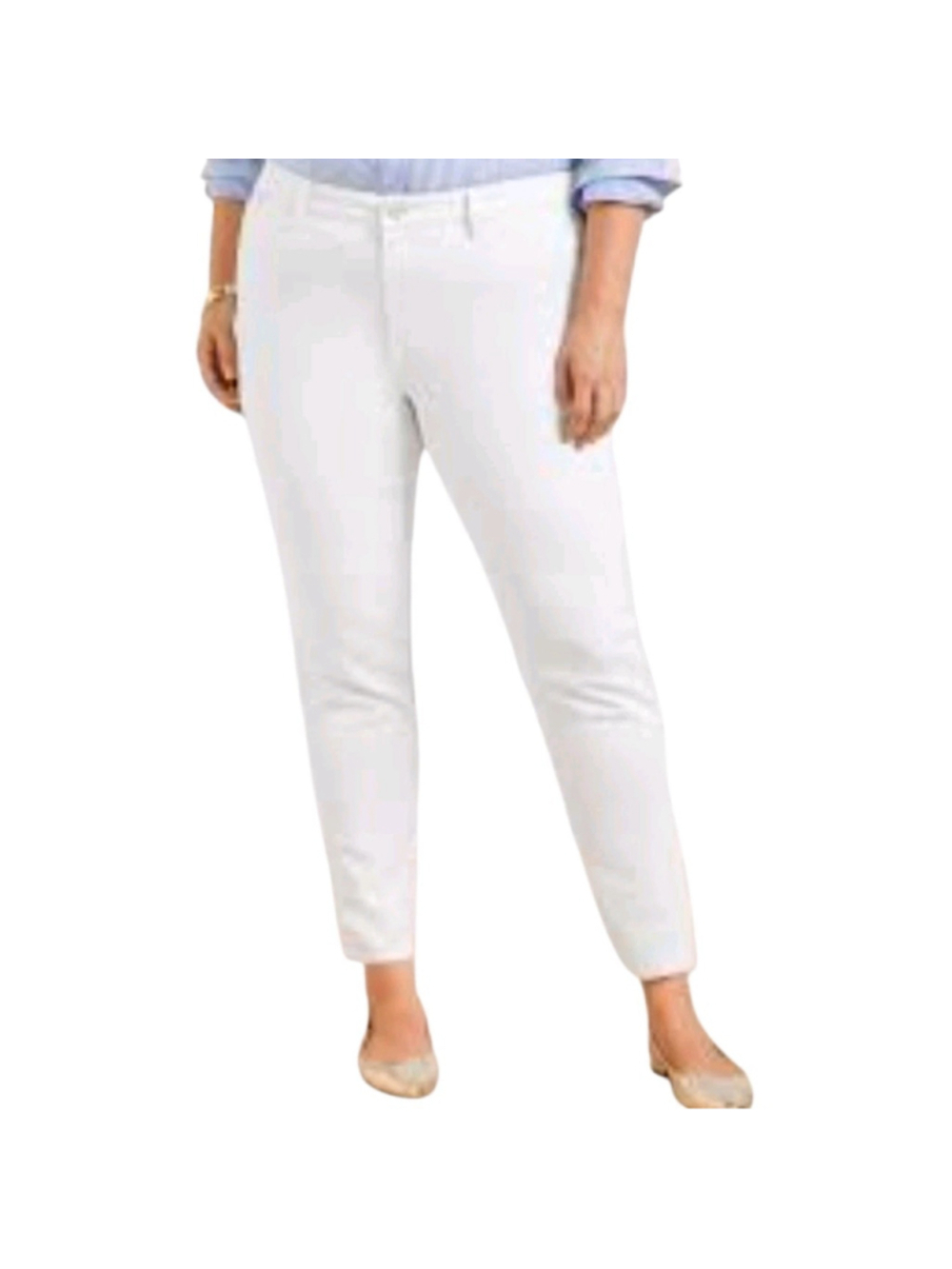 TALBOTS Flawless Slim Ankle Women White Jeans Size 16 NWT $95 Waist 36 Inseam 30